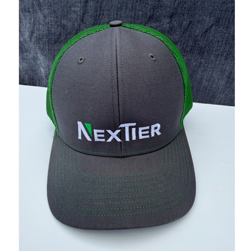 NexTier Richardson 112 Trucker Hat Mens OSFA Grey Green Polyester Snapback Cap